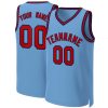 Custom Light Blue Red-Navy Classic Tops Basketball Jersey