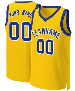 Custom Yellow Royal-White Classic Tops Basketball Jersey