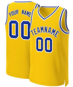 Custom Yellow Royal-White Classic Tops Basketball Jersey