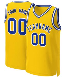 Custom Yellow Royal-White Classic Tops Basketball Jersey