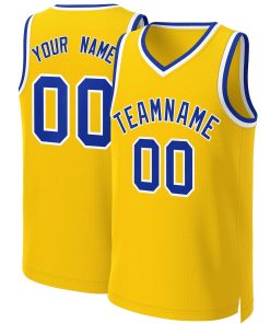 Custom Yellow Royal-White Classic Tops Basketball Jersey