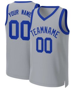 Custom Gray Royal Classic Tops Basketball Jersey