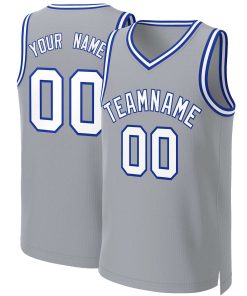 Custom Gray White-Royal Classic Tops Basketball Jersey