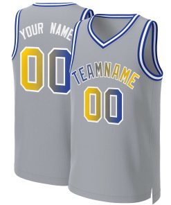 Custom Gray Royal-White Classic Gradient Fashion Tops Basketball Jersey