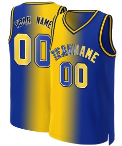 Custom Royal Royal-White Gradient Fashion Tops Basketball Jersey