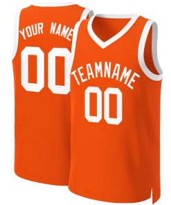 Custom Orange White Classic Tops Basketball Jersey