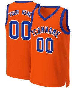 Custom Orange Royal-White Classic Tops Basketball Jersey