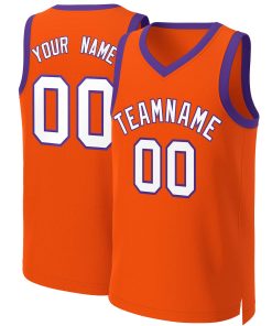 Custom Orange White-Purple Classic Tops Basketball Jersey