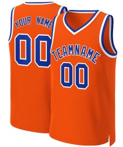 Custom Orange Royal-White Classic Tops Basketball Jersey