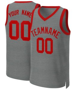 Custom Dark Gray Red Classic Tops Basketball Jersey