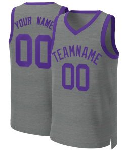 Custom Dark Gray Purple Classic Tops Basketball Jersey