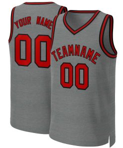 Custom Dark Gray Red-Black Classic Tops Basketball Jersey