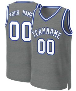 Custom Dark Gray White-Royal Classic Tops Basketball Jersey