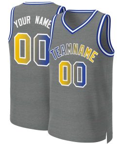 Custom Dark Gray Royal-White Classic Gradient Fashion Tops Basketball Jersey