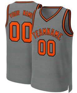 Custom Dark Gray Orange-Black Classic Tops Basketball Jersey