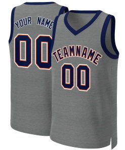Custom Dark Gray Navy-Orange Classic Tops Basketball Jersey