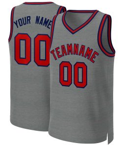 Custom Dark Gray Red-Navy Classic Tops Basketball Jersey