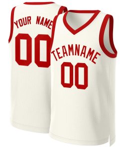 Custom Khaki Red Classic Tops Basketball Jersey