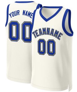 Custom Khaki Royal-Yellow Classic Tops Basketball Jersey