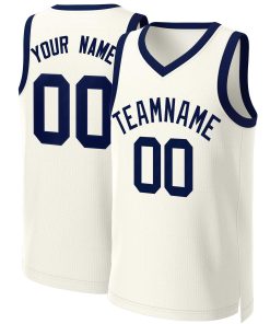 Custom Khaki Navy Classic Tops Basketball Jersey