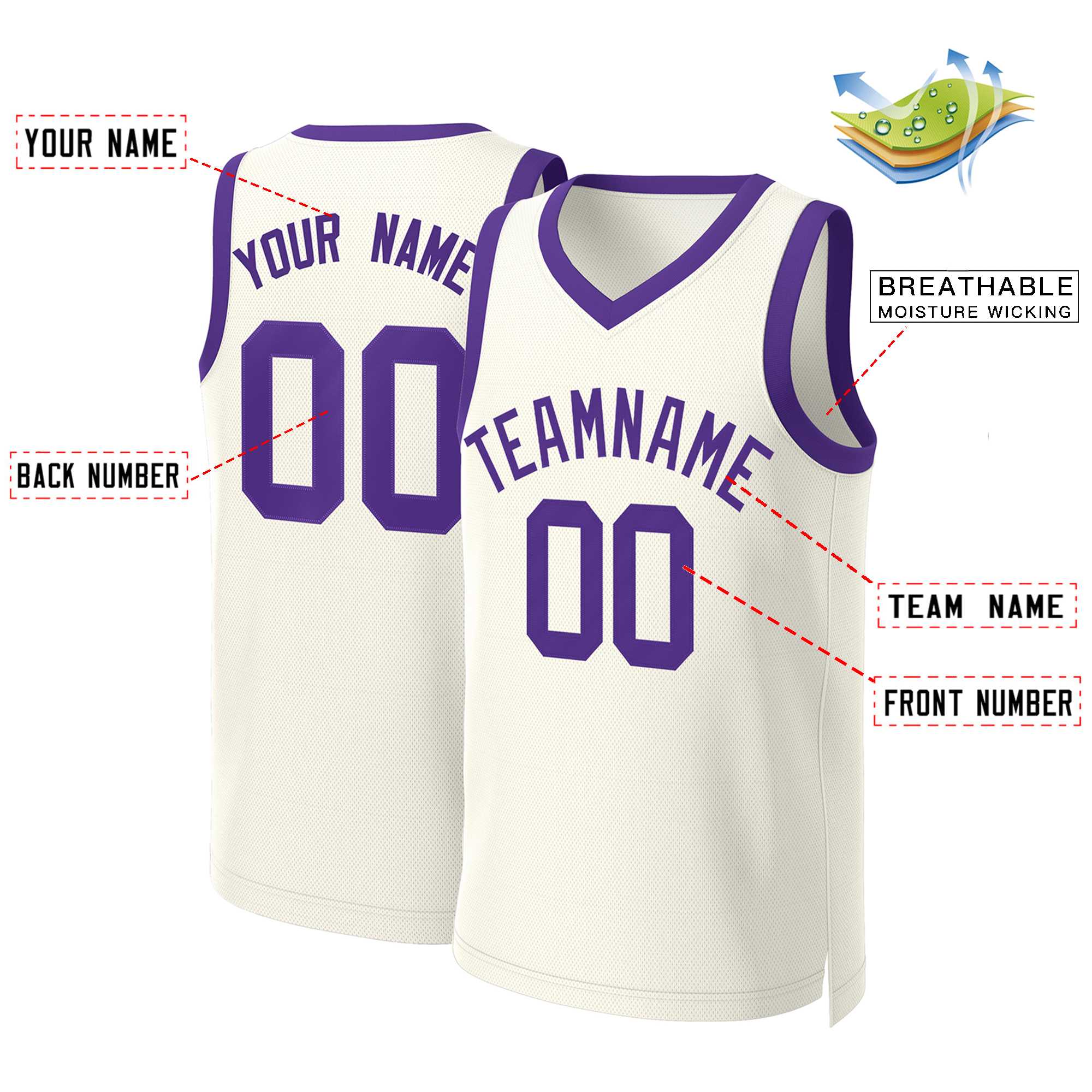 Custom Khaki Purple Classic Tops Basketball Jersey - Image 2