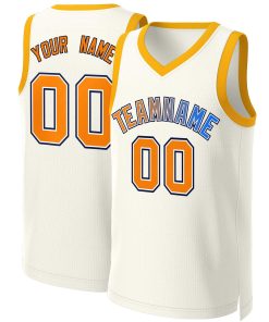 Custom Khaki Orange-White Classic Gradient Fashion Tops Basketball Jersey