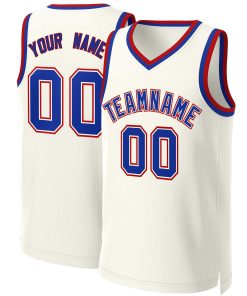 Custom Khaki Royal-White Classic Tops Basketball Jersey