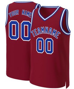 Custom Maroon Royal-White Classic Tops Basketball Jersey