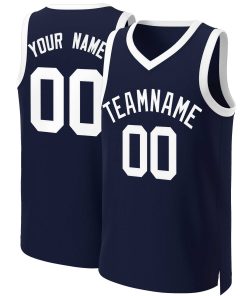 Custom Navy White Classic Tops Basketball Jersey