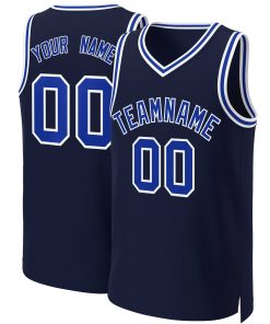 Custom Navy Royal-White Classic Tops Basketball Jersey