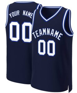 Custom Navy White-Royal Classic Tops Basketball Jersey