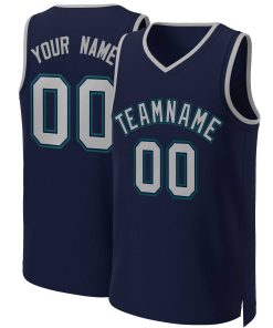 Custom Navy Gray-Navy Classic Tops Basketball Jersey
