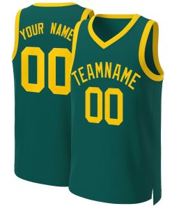 Custom Aqua Yellow Classic Tops Basketball Jersey