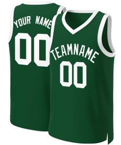 Custom Green White Classic Tops Basketball Jersey