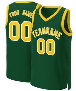Custom Green Gold-White Classic Tops Basketball Jersey