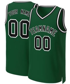 Custom Green Black-White Classic Tops Basketball Jersey