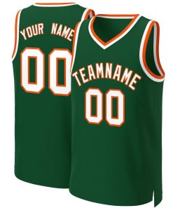 Custom Green White-Orange Classic Tops Basketball Jersey