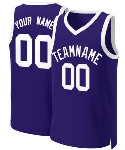 Custom Purple White Classic Tops Basketball Jersey