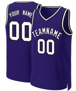 Custom Purple White-Black Classic Tops Basketball Jersey