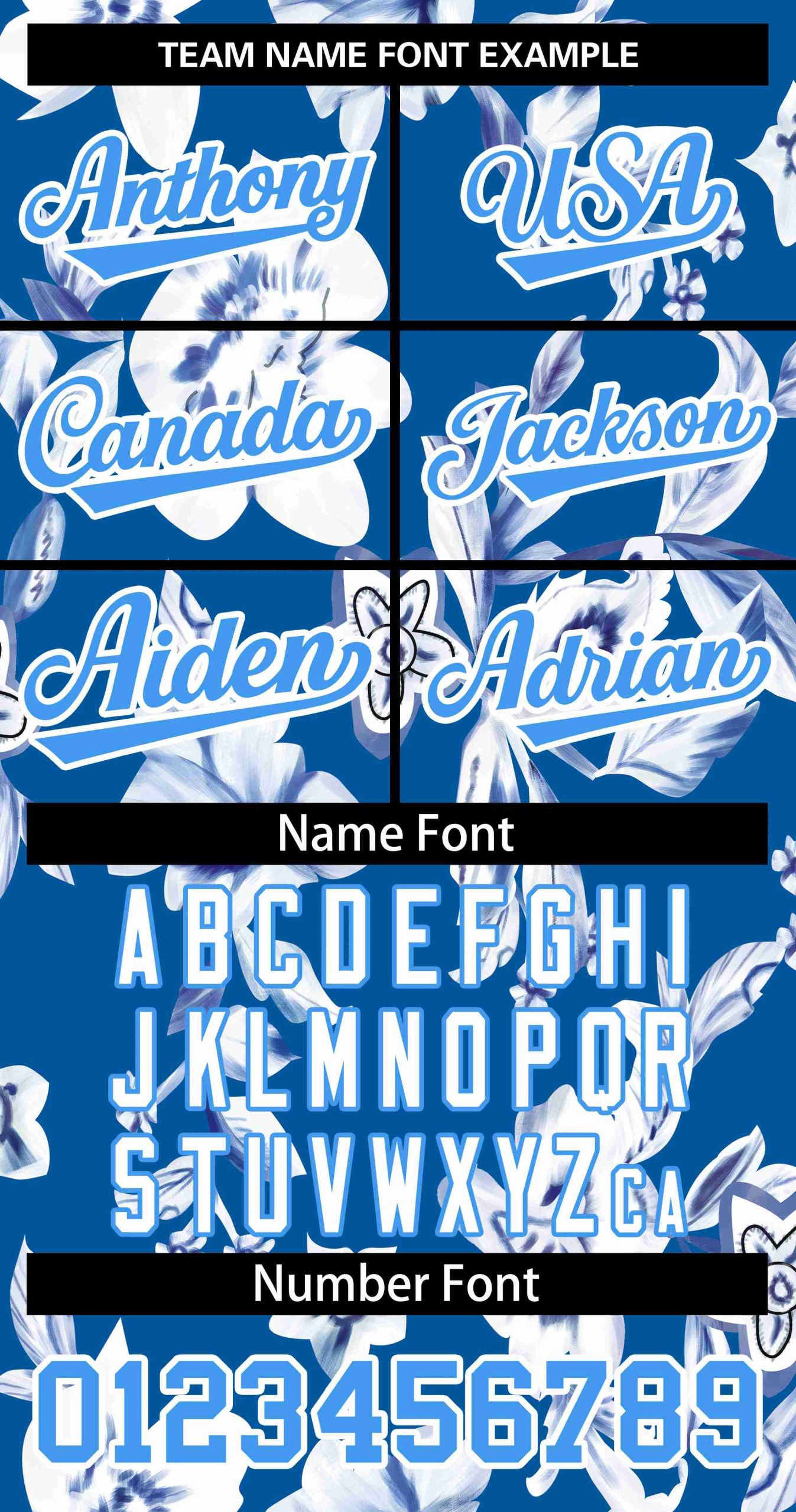 Custom Royal Powder Blue-White Graffiti Pattern Authentic Flower Baseball Jersey - Image 3