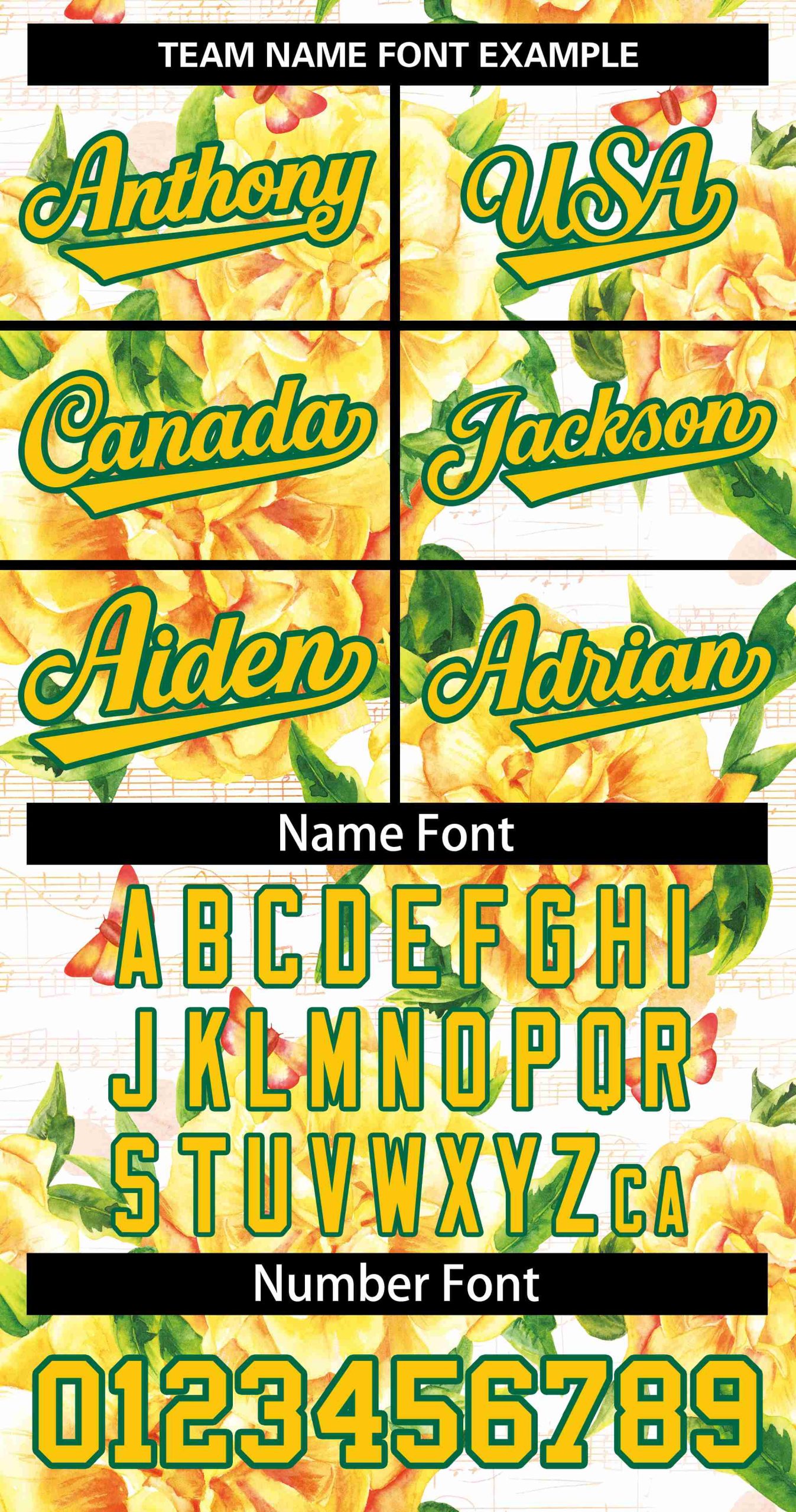 Custom Yellow Gold-Kelly Green Graffiti Pattern Authentic Flower Baseball Jersey - Image 3