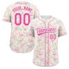 Custom Pink Pink-White Graffiti Pattern Authentic Flamingo Baseball Jersey