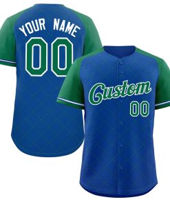 Custom Royal Kelly Green-White Rhombus Authentic Baseball Jersey
