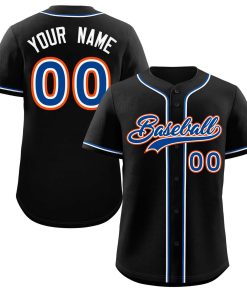 Custom Black Royal-White Classic Style Authentic Baseball Jersey