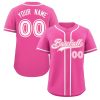 Custom Pink White-Pink Classic Style Authentic Baseball Jersey
