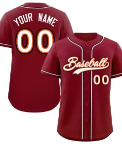 Custom Crimson White-Black Classic Style Authentic Baseball Jersey