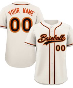 Custom Cream Black-Old Gold Classic Style Authentic Baseball Jersey