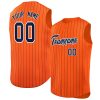 Custom Orange Navy-White Sleeveless Stripe Fashion Baseball Jersey