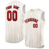 Custom Cream Red-Black Sleeveless Stripe Fashion Baseball Jersey