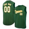 Custom Green White-Yellow Sleeveless Stripe Fashion Baseball Jersey